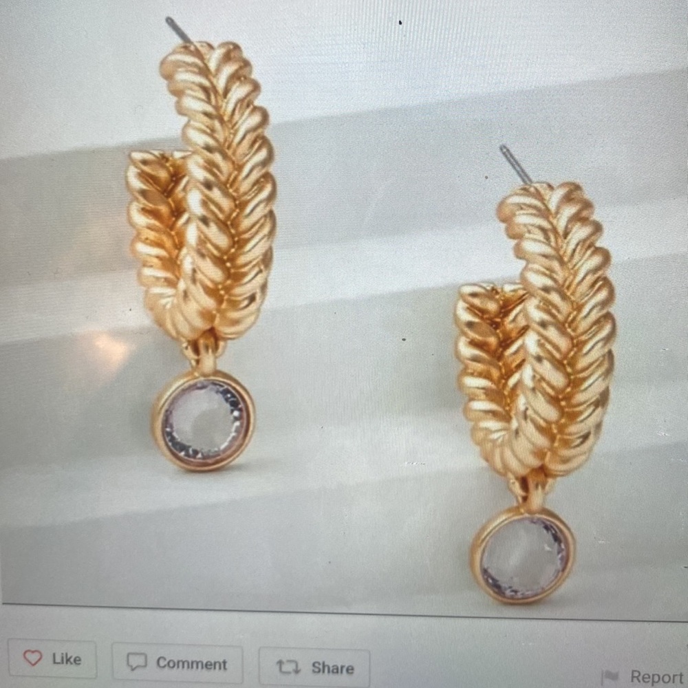 NWT LOFT gold braided hoops